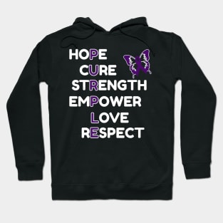 Purple Butterfly Fighting to HOPE LOVE ALZHEIMER AWARENESS Gift Hoodie